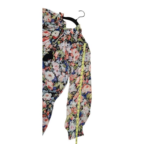 Anthropologie The Marais Printed Chiffon Maxi Dress Floral Sheer Overlay L - Picture 13 of 15